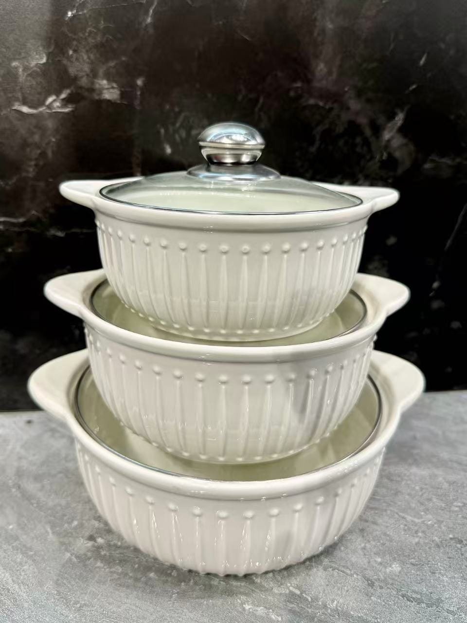 3-in-1 Ceramic Serving Dish Casseroles Set - Image 8