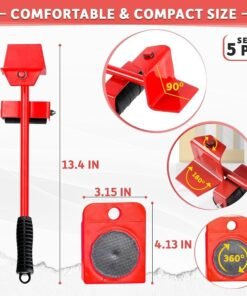 Furniture Lifters of 5 Roller Set – Heavy Duty Moving Tool Kit - Image 4