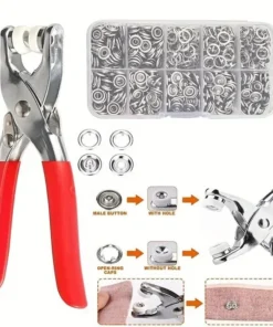 Alternative view of Metallic Snap Button Pliers Kit – 100 Button Set Fastener Tool