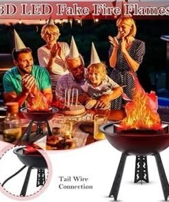 Flammen Lampe 3-Legged Stand Fireplace Decor - Image 4