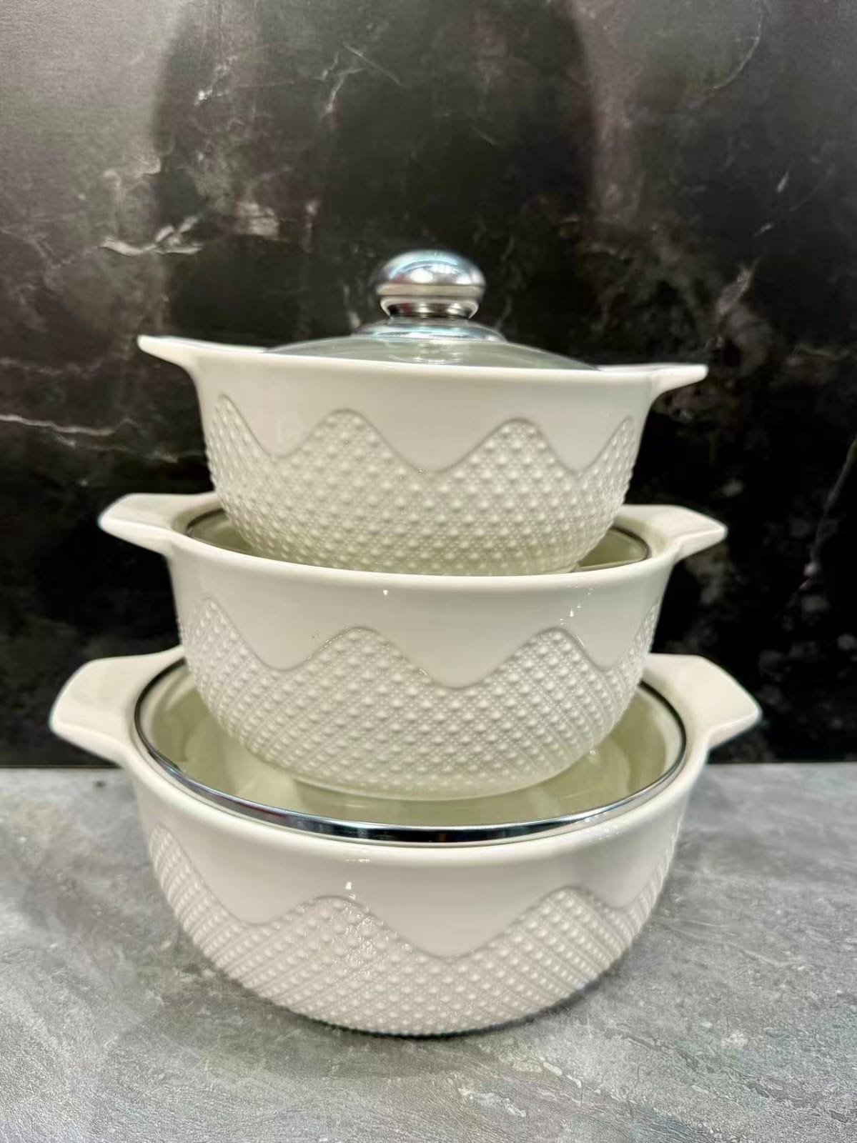 3-in-1 Ceramic Serving Dish Casseroles Set - Image 3