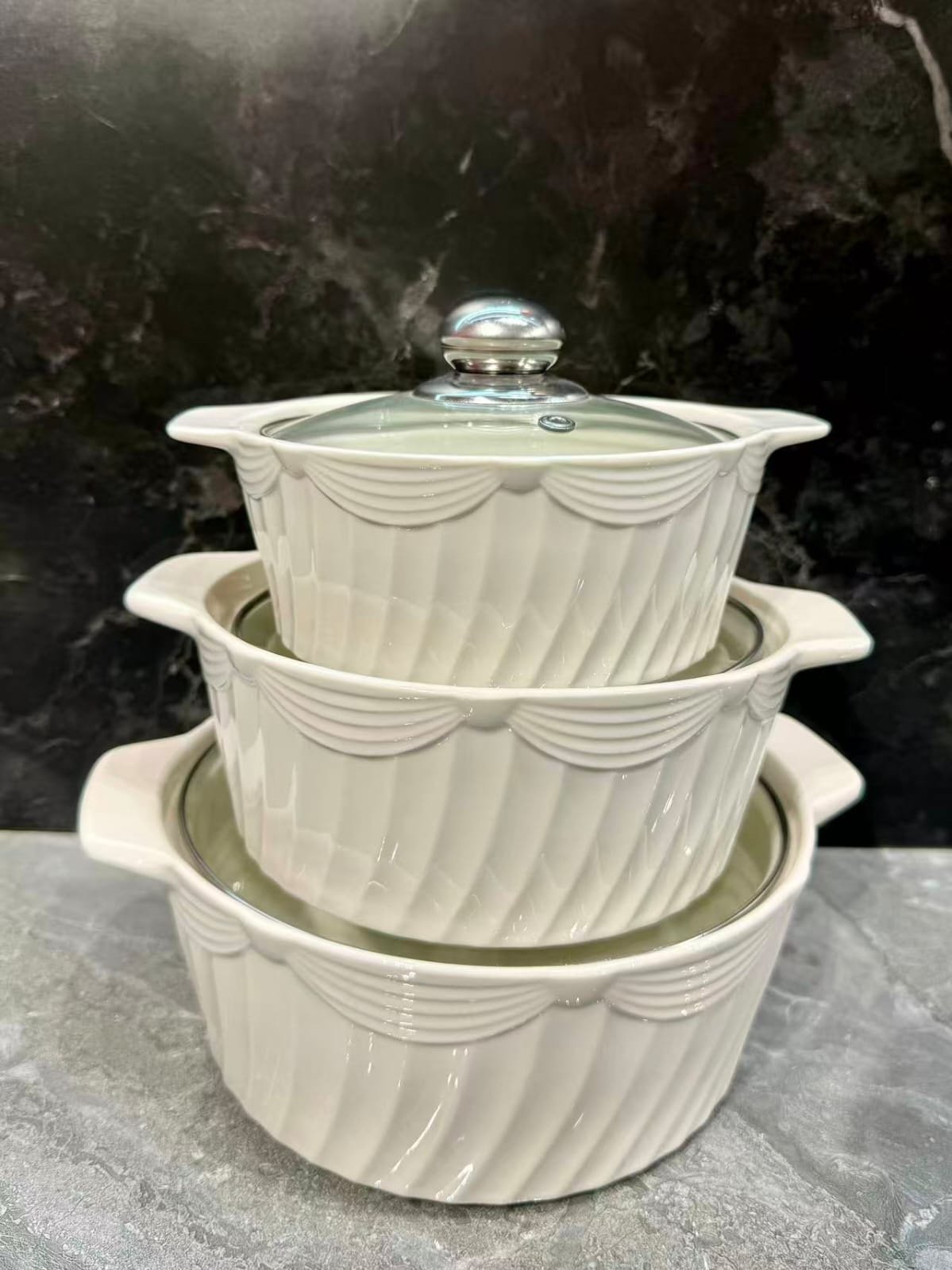 3-in-1 Ceramic Serving Dish Casseroles Set - Image 6