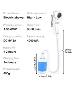 Alternative view of Rechargeable Portable Outdoor Shower – Mobile Camping & Travel Shower Kit